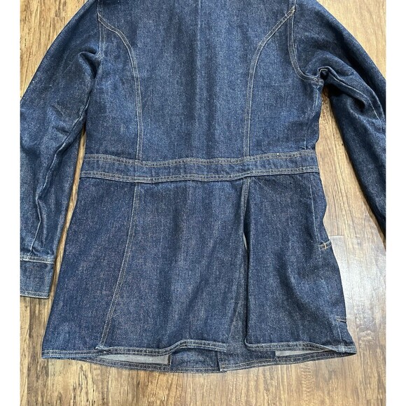 Vintage Levi's Orange Tab Long Split Tail Dark Denim Chore Jacket Men's Size M - Picture 4 of 15